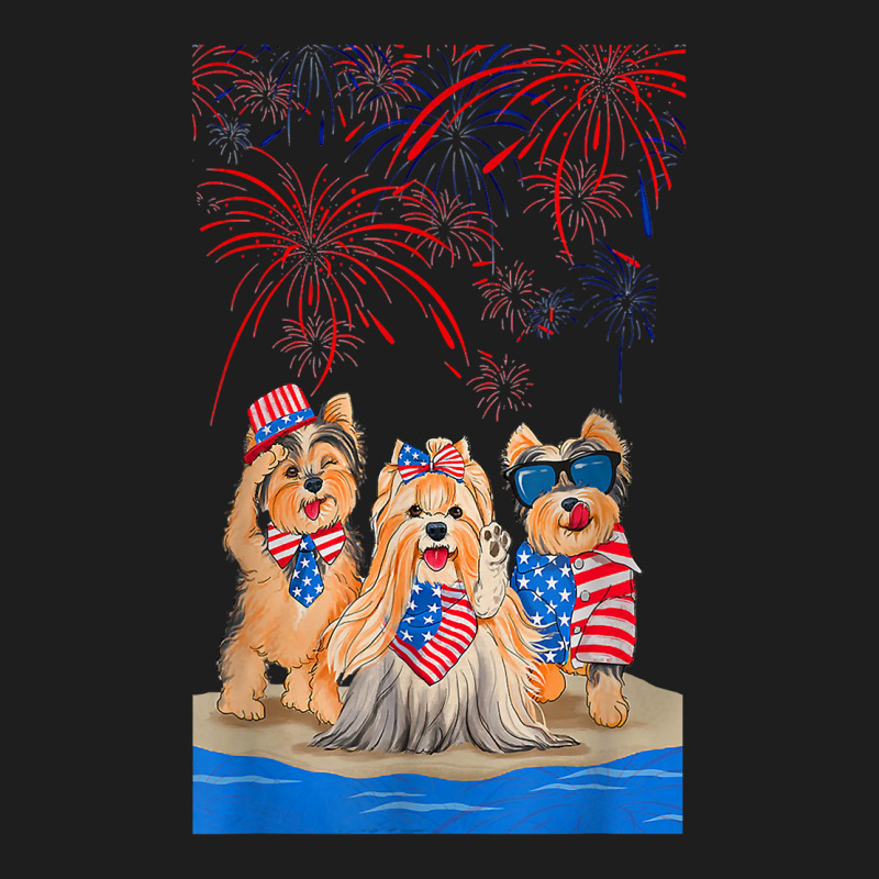 Funny Yorkshire Terrier Beach Island Happy Independence Day T Shirt Classic T-shirt by SchonbergerKamile | Artistshot