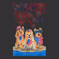 Funny Yorkshire Terrier Beach Island Happy Independence Day T Shirt Vintage Hoodie | Artistshot