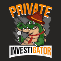 Alligator Dressed As Detective   Funny Private Investigator T Shirt Ladies Fitted T-shirt | Artistshot