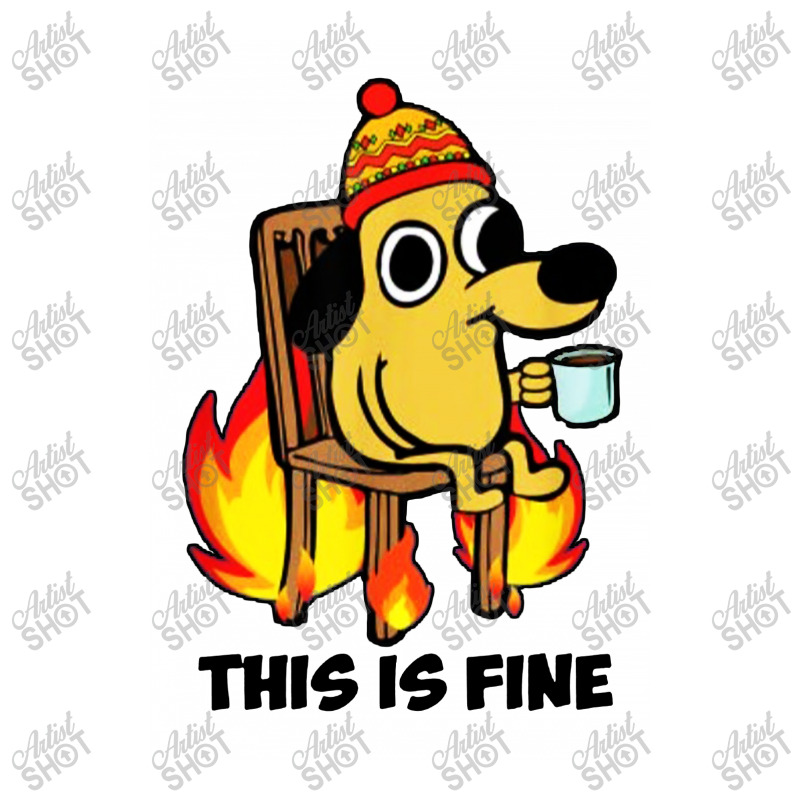 This Is Fine Dog V-neck Tee | Artistshot