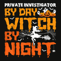 Funny Private Investigator By Day Witch By Night Halloween T Shirt Scorecard Crop Tee | Artistshot