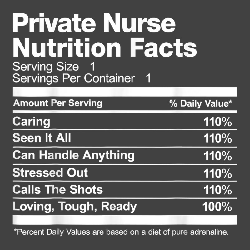 Mens Private Nurse Nutrition Facts Funny T Shirt Vintage T-Shirt by AshleyPenez | Artistshot