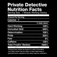 Mens Private Detective Nutrition Facts Funny T Shirt Legging | Artistshot