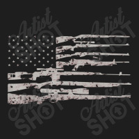 Big American Flag With Machine Guns 2a Flag Classic T-shirt | Artistshot