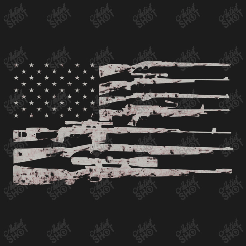 Big American Flag With Machine Guns 2a Flag Hoodie & Jogger Set | Artistshot