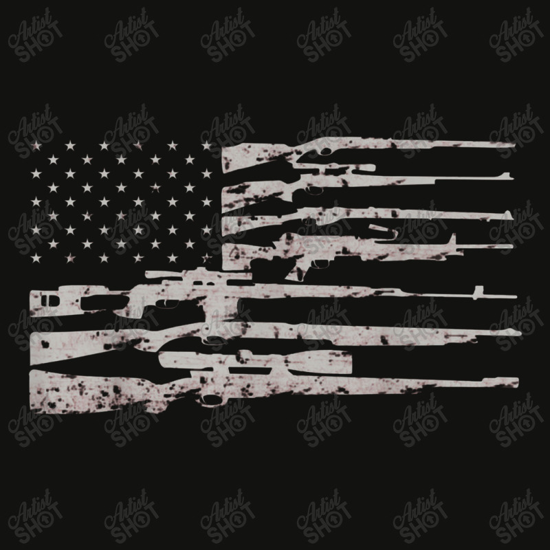 Big American Flag With Machine Guns 2a Flag Scorecard Crop Tee by labilsekali | Artistshot