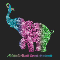 Elephant With Flower Metastatic Breast Cancer Awareness T Shirt 3/4 Sleeve Shirt | Artistshot