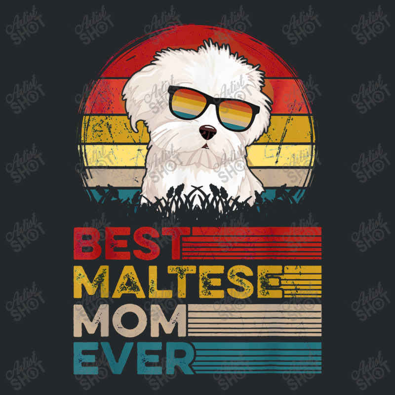 Og Vintage Best Maltese Mom Ever Mothers Day For Dog Mom Crewneck Sweatshirt | Artistshot