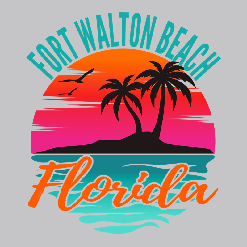 Fort Walton Beach Florida Palm Tree Island Pink Sunset Pullover Hoodie Baby Bodysuit by sosieclaton | Artistshot