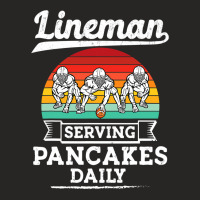 Football Lineman Serving Pancakes Daily Offensive Lineman 39 Ladies Fitted T-shirt | Artistshot