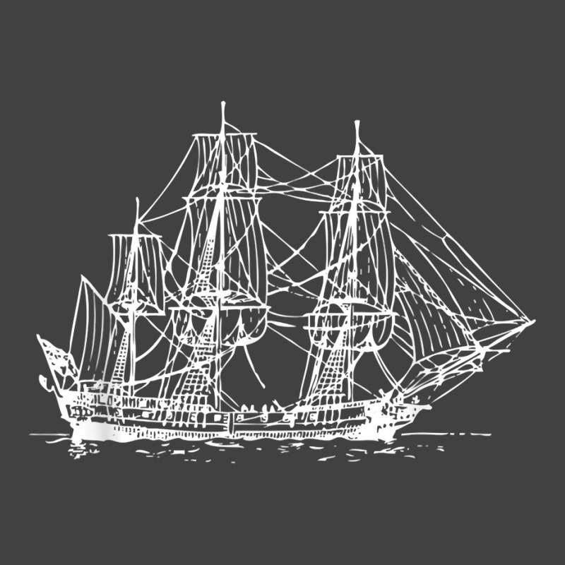 Sailing Pirate Ship Boat In The Water Hand Drawn Vessel Sail T Shirt Vintage T-shirt | Artistshot