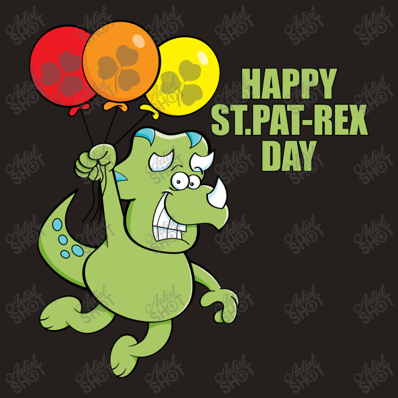 Patrick Day Flying Dinosaur With Balloon Tank Top | Artistshot