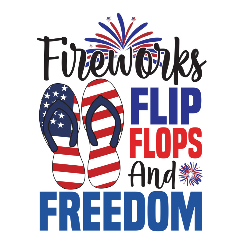 Fireworks Flip Flops And Freedom, 4th July, Plus Size 3/4 Sleeve Shirt | Artistshot