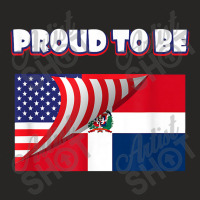 Proud To Be Dominican And American Flag July 4th Ladies Fitted T-shirt | Artistshot