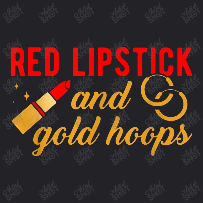 Red Lipstick And Gold Hoops Latina Youth Tee by muloisongunu | Artistshot