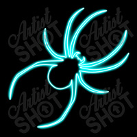 Cyan Blue Retro Neon Spooky Spider Cropped Sweater | Artistshot