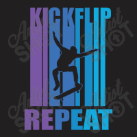 Kick Flip Repeat Vintage Skateboarding 23418403 T-shirt | Artistshot