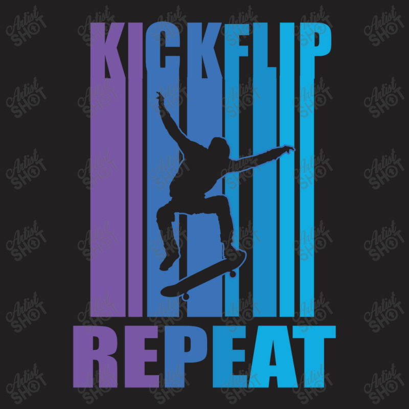 Kick Flip Repeat Vintage Skateboarding 23418403 T-shirt | Artistshot