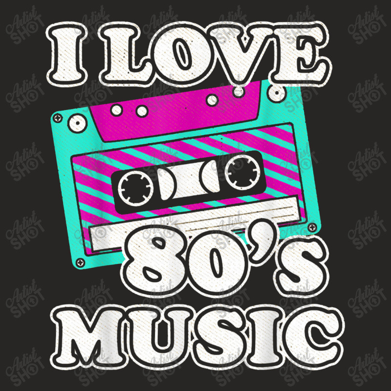 I Love 80's Music Cassette Tape Ladies Fitted T-Shirt by atunnasalam | Artistshot