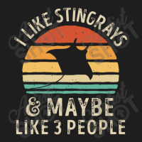 I Like Stingrays And Maybe 3 People Sea Animal Seafood Retro Classic T-shirt | Artistshot