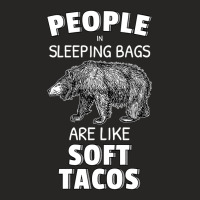 Bear People In Sleeping Bags Are Like Soft Tacos 33 Polar Panda Ladies Fitted T-shirt | Artistshot