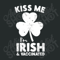 Kiss Me I'm Irish And Vaccinated Women's Triblend Scoop T-shirt | Artistshot