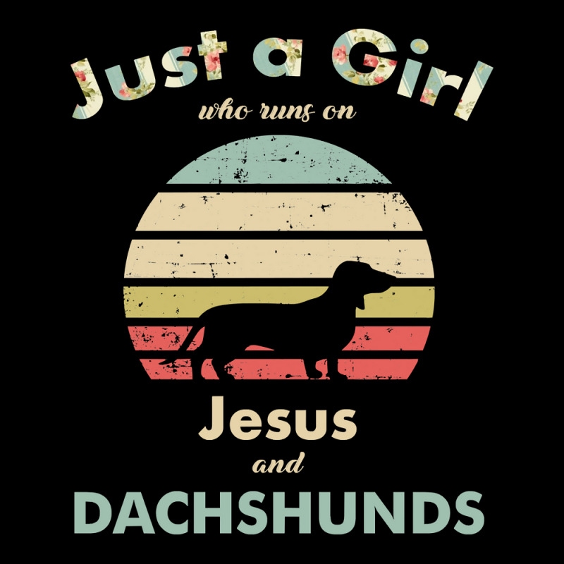 Dachshund Wiener Dog Just A Girl Who Runs On Jesus And Dachshunds Pupp Pocket T-Shirt by circularflap | Artistshot