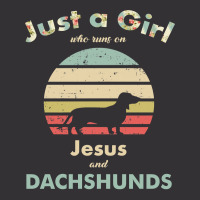 Dachshund Wiener Dog Just A Girl Who Runs On Jesus And Dachshunds Pupp Vintage Short | Artistshot