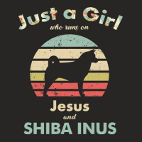 Dog Just A Girl Who Runs On Jesus And Shiba Inus Puppy Pet Ladies Fitted T-shirt | Artistshot