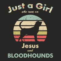 Dog Just A Girl Who Runs On Jesus And Bloodhounds Puppy Pet Paw Ladies Fitted T-shirt | Artistshot