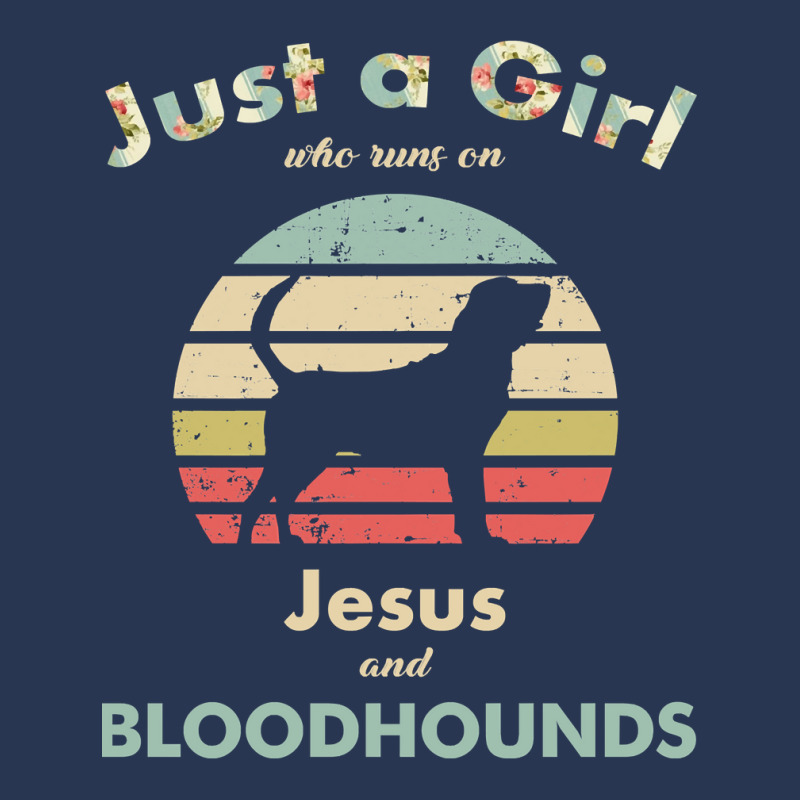 Dog Just A Girl Who Runs On Jesus And Bloodhounds Puppy Pet Paw Ladies Denim Jacket by circularflap | Artistshot