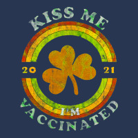 Kiss Me I Am Now Vaccinated Funny St Patrick's Day 2021 Men Denim Jacket | Artistshot