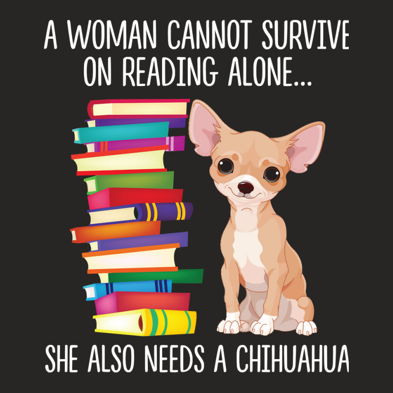 Book Reader Chihuahua Dog Mom Books Reading Fan Ladies Fitted T-Shirt by circularflap | Artistshot