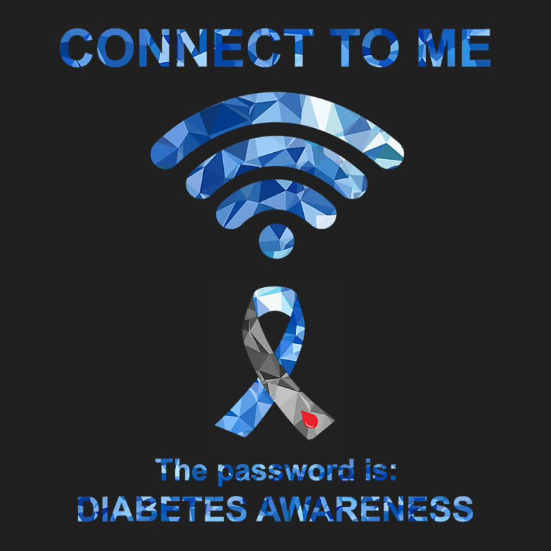 Diabetes Diabetic Connect To Me The Password Is Blue Ribbon 161 Diseas Ladies Polo Shirt by circularflap | Artistshot