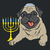 Pug Lover Dog Jewish Pug Dog Menorah Hanukkah Pajamas Chanukah Pjs 6 P Crewneck Sweatshirt | Artistshot