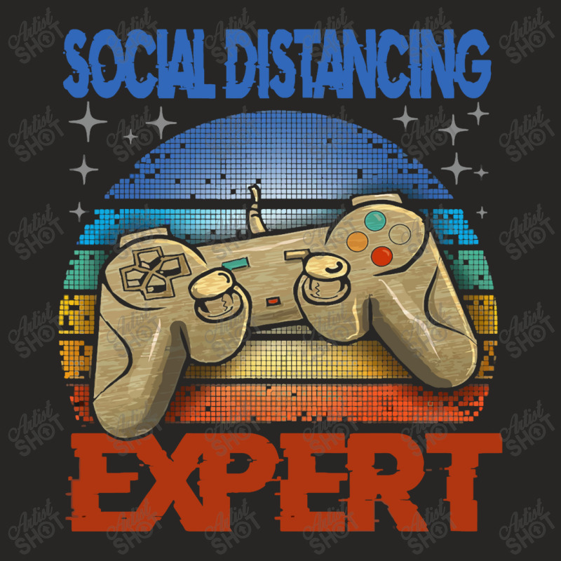 Social Distancing Expert Gaming Ladies Fitted T-Shirt by cagurdenny | Artistshot