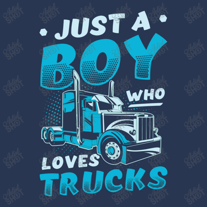 Just A Boy Who Loves Trucks Semi Truck Party Kids Pullover Men Denim Jacket | Artistshot