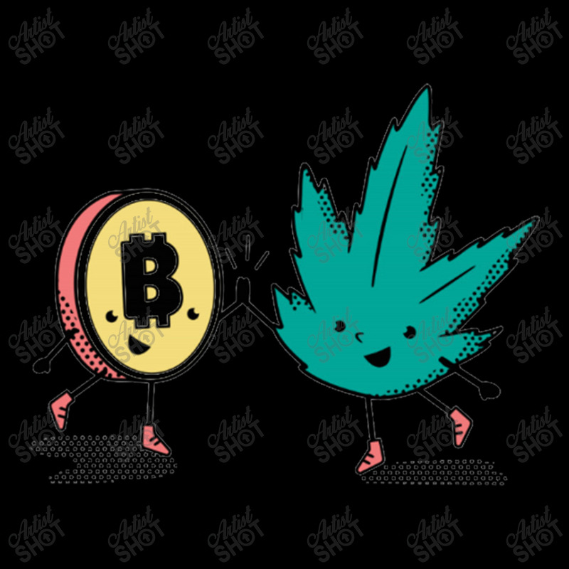 Bitcoin , Weed Funny Cannabis , Cryptocurrency Gift Tee Shir Men's Long Sleeve Pajama Set | Artistshot