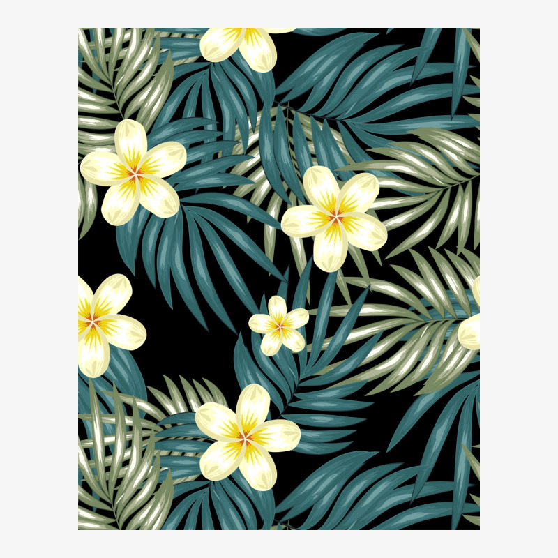 Tropical Flower Dark Pattern Ladies Fitted T-Shirt by Visudylic Creations | Artistshot