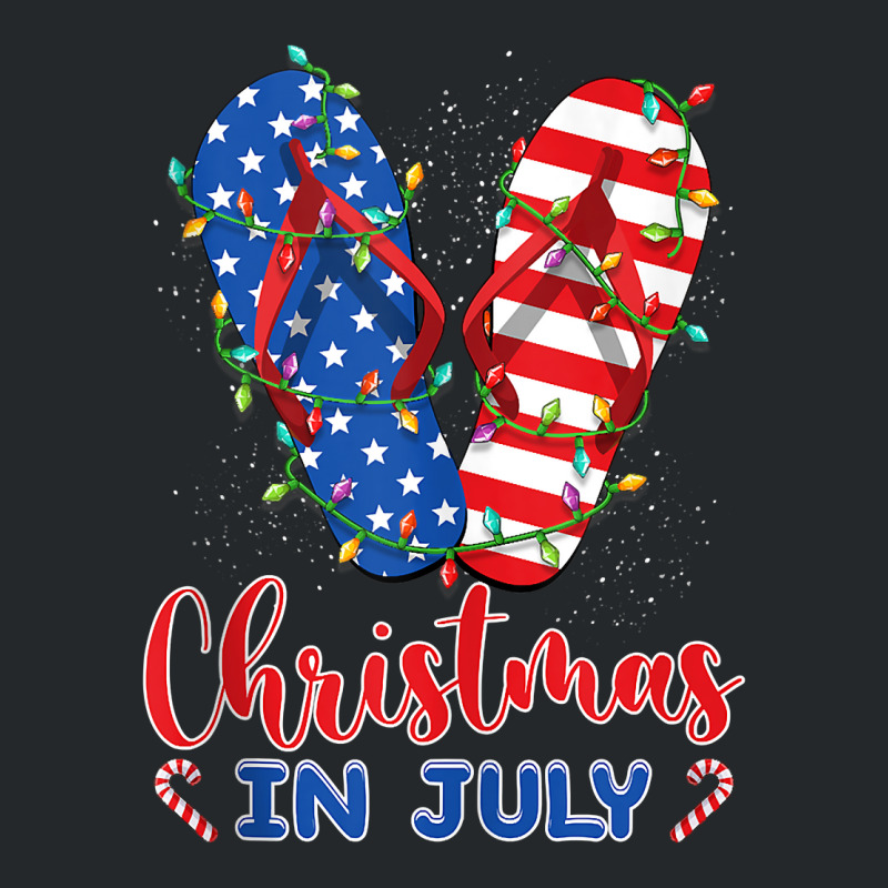 Funny American Flag Flip Flops Xmas Lights Christmas In July Tank Top Crewneck Sweatshirt | Artistshot