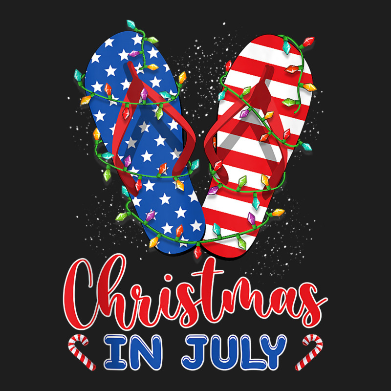 Funny American Flag Flip Flops Xmas Lights Christmas In July Tank Top Classic T-shirt | Artistshot