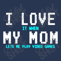 I Love My Mom Funny Gamer Men Denim Jacket | Artistshot