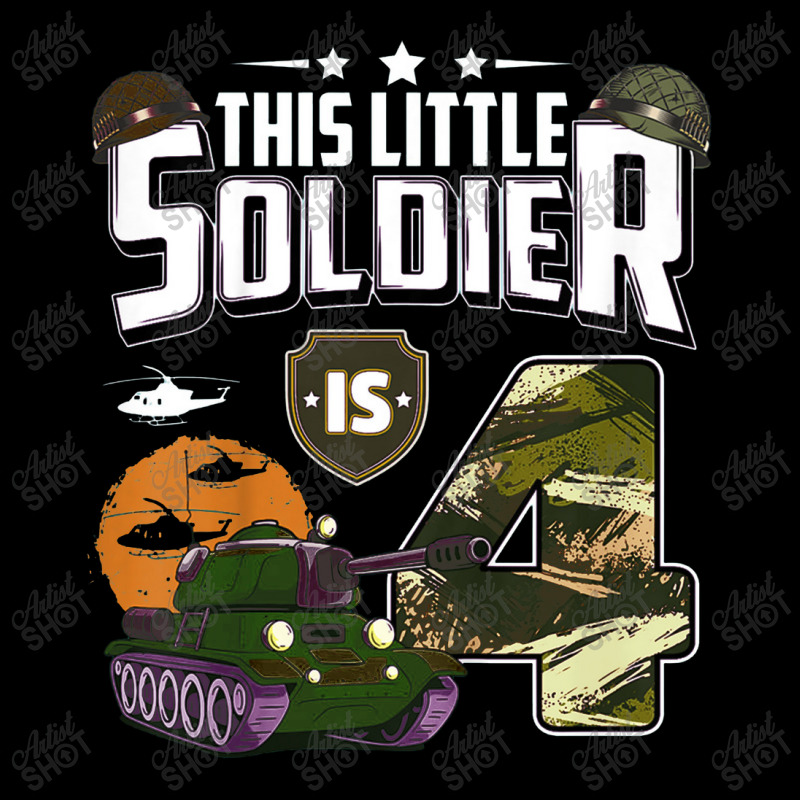 Kids 4 Year Old Soldier 4th Birthday Military Themed Camo Boys Youth Zipper Hoodie | Artistshot