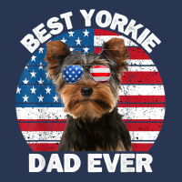 Mens Yorkie Dad For Men Funny Yorkshire Terrier Lover 4th Of July T Sh Men Denim Jacket | Artistshot