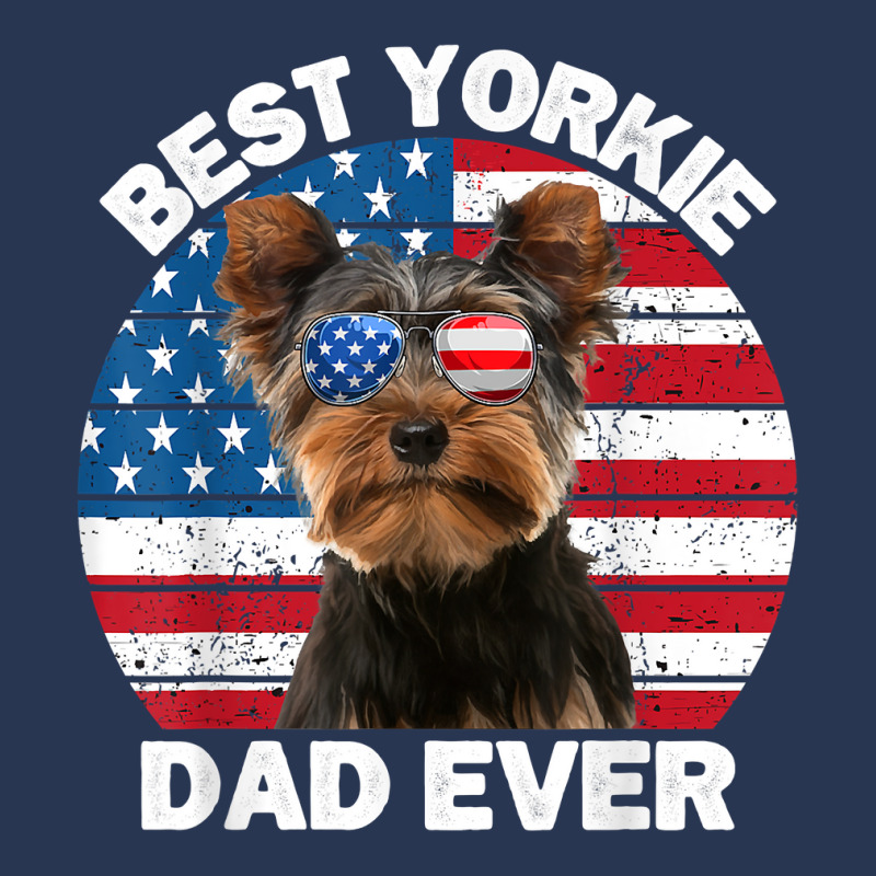 Mens Yorkie Dad For Men Funny Yorkshire Terrier Lover 4th Of July T Sh Men Denim Jacket by tamarogbbrazee4 | Artistshot