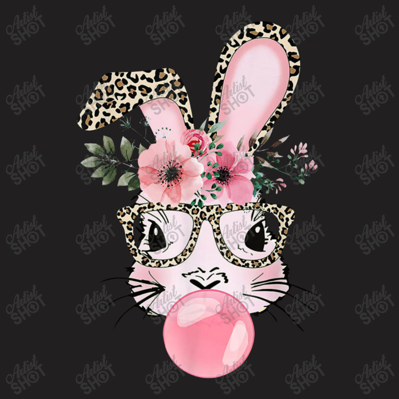 Leopard Print Rabbit Bunny Blowing Bubble Gum Easter Day T-shirt | Artistshot