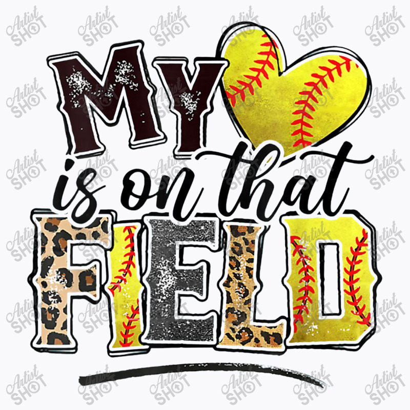 Leopard Softball Mom My Heart Is On That Field Baseball T-shirt | Artistshot