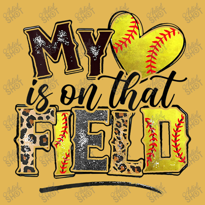 Leopard Softball Mom My Heart Is On That Field Baseball Vintage Hoodie And Short Set | Artistshot