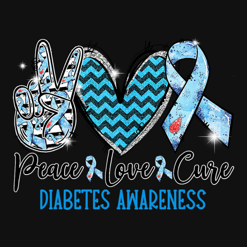 Diabetes Diabetic Peace Love Cure Blue Ribbon 5 Diabetes Awareness iPhone 13 Case by circularflap | Artistshot