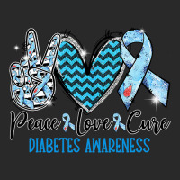 Diabetes Diabetic Peace Love Cure Blue Ribbon 5 Diabetes Awareness Printed Hat | Artistshot